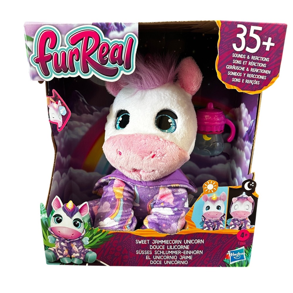 FurReal Sweet Jammiecorn Unicorn Interactive Plush 8in Light Up New